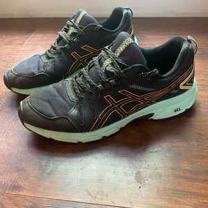 Asics Womens Gel Venture 7 1012A477 Black Running Shoes Sneakers Size 10 W